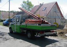 Verlegung der Abwasserrohre